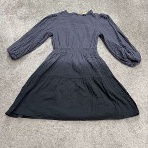 Universal Thread Smocked A-Line Dress Women Medium Blue Ombre Pocket Cotton NWOT